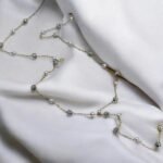 Ατσάλινο Μακρύ Κολιέ Με Πέρλες & Ζιργκον,Χρυσό-K-