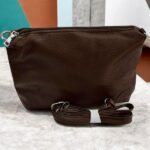Ευρύχωρη Τσάντα Hobo & Τσανάκι Χιαστί Χρώμα Καφέ-TS-1304 - Image 2