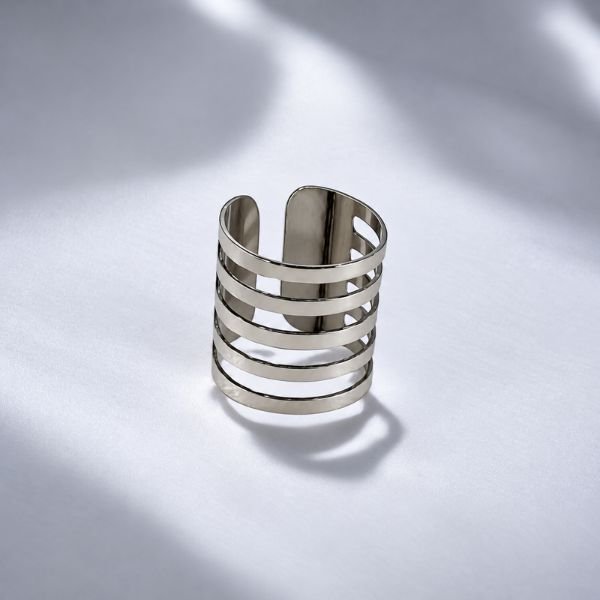 Ατσάλινο Ear Cuff Τριπλό, Ασημί – Χωρίς Τρύπα-X-